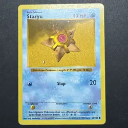 Moderately Played, English Pokemon Regular Staryu - 65/102 - Common - Shadowless - Image 1