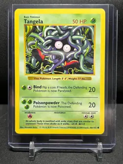 Tangela 66/102 Pokemon 1999 Shadowless Base Set MP - Image 1