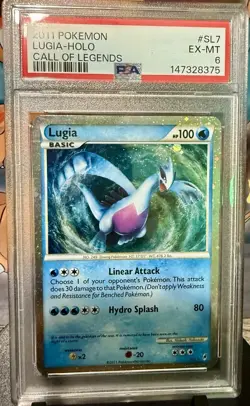 Pokemon TCG Call of Legends Lugia Shiny Holo Rare SL7 PSA 6 English 2011 - Image 1