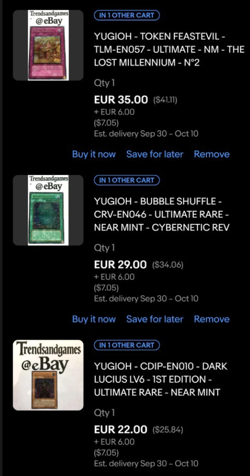 Lot of 3 Yugioh Cards - Private auction for zhwuh-35 - Image 1