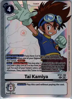 Tai Kamiya BT21-102 SEC World Convergence - Digimon Card Game - NM - Image 1