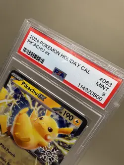 Pikachu EX 063/193 Snowflake Stamp Holiday Promo PSA 9 Pokemon Card S&V - Slab - Image 1