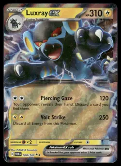 Pokemon Cards Luxray ex 068/167 Twilight Masquerade Double Rare NM - Image 1