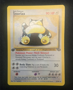 Snorlax 1st Edition 27/64 Jungle 1999 Non Holo Pokemon Card MP - Image 1