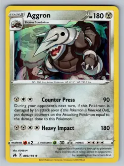 Aggron 089/159 Holo Rare Crown Zenith Pokemon Holo Near Mint (FREE S&H) - Image 1