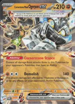 Pokemon Cornerstone Mask Ogerpon ex 112/167 Twilight Masquerade Holo NM - Image 1