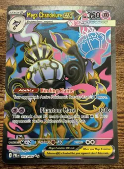 Mega Chandelure ex 099/084 Pitch Black PBL FULL ART Pokemon TCG NM - Image 1