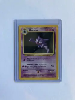 HAUNTER 29/102 BASE SET CRIMP ERROR TOP OF CARD UNLIMITED Uncommon Pokemon Rare - Image 1