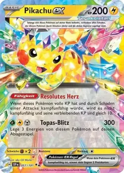 Pokemon Pikachu ex Erhabene Helden 057/217 - Image 1
