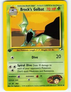 Brock's Golbat - 1st Edition - 39/132 Gym Heroes- WOTC - Pokemon TCG - 2000 - Image 1