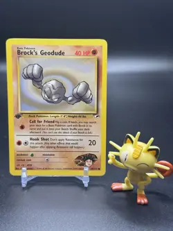 1st Edition Brock's Geodude 066/132 Pokemon Gym Heroes Common - MP - Image 1