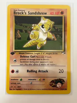 Brock's Sandshrew 71/132 Common Gym Heroes Pokemon 1st Edition Lightly Played - Image 1