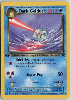 Dark Golduck 37/82 Uncommon Team Rocket Pokemon 1st Edition Near Mint - Image 1