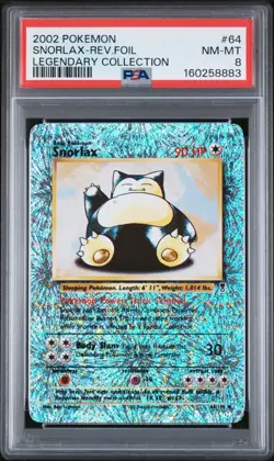 The Pokemon Company Snorlax 64/110 Legendary Collection Reverse Holo PSA 8 - Image 1