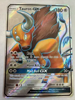 Pokemon Tauros-GX Sun & Moon 144 NM Card TCG - Image 1