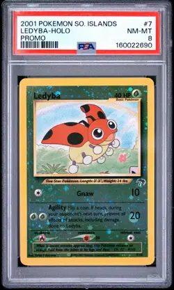 2001 POKEMON SOUTHERN ISLANDS PROMO #7 LEDYBA-HOLO PSA 8 - Image 1