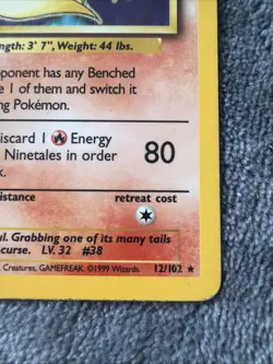Pokemon TCG Ninetales Base Set 12/102 Holo 1999-2000 Wizards Base Set Copyright - Image 4