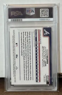 2025 Topps Update Series - Drake Baldwin #US87 Pink Holo Foil RC PSA 10! POP 1! - Image 2