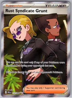 Rust Syndicate Grunt 112/084 Ultra Rare Pitch Black Pokemon Holo NM/M - Image 1