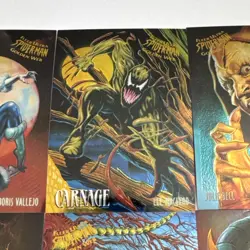 1995 Marvel Fleer Ultra Spider-Man Golden Web Chromium 9 Card Set - Image 3
