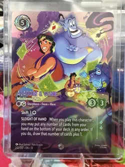 Disney Lorcana Aladdin & Genie Mischievous Pals 232/207 ENCHANTED Holo - Image 3