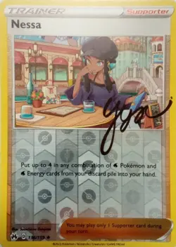 136/159 NESSA REVERSE HOLO CROWN ZENITH POKEMON CARD - Image 1