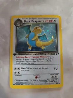Pokemon Dark Dragonite Holo Rare TCG Card 1st Edition 5/82- Authentic - Image 1