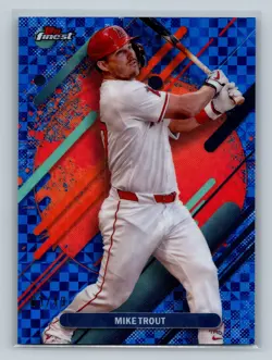 Mike Trout 2025 Topps Finest Rare Blue Checkerboard Refractor /49 #217 Angels - Image 1