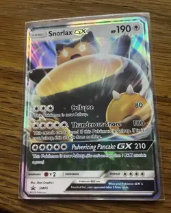 Pokemon TCG Snorlax GX SM05 SM Promo Holo Basic Pokemon 190HP English - Image 1