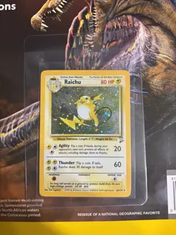 Pokemon TCG Raichu Base Set Holo Rare Card 14/102 Vintage - Image 1