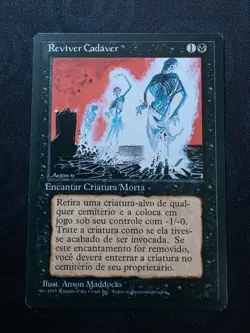 MTG Reviver Cadaver Animate Dead Portuguese FBB 1995 Fourth Edition Black Border - Image 1