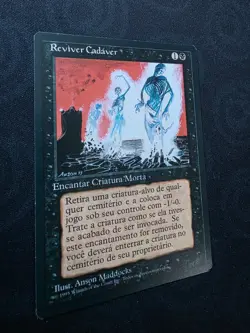 MTG Reviver Cadaver Animate Dead Portuguese FBB 1995 Fourth Edition Black Border - Image 2