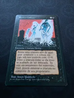 MTG Reviver Cadaver Animate Dead Portuguese FBB 1995 Fourth Edition Black Border - Image 3
