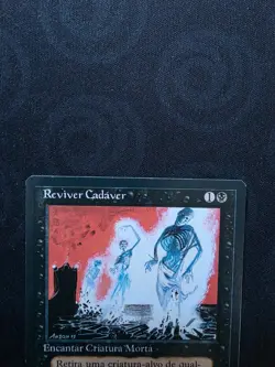 MTG Reviver Cadaver Animate Dead Portuguese FBB 1995 Fourth Edition Black Border - Image 5