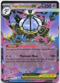 Mega Chandelure ex 038/084 Double Rare Pitch Black Pokemon Holo NM/M - Image 1
