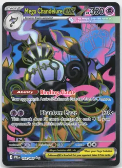 Mega Chandelure ex 099/084 Ultra Rare Pitch Black Pokemon Holo NM/M - Image 1