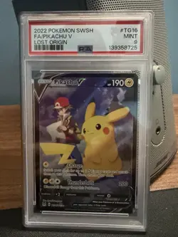 PSA 9 Pikachu V TG16/TG30 Lost Origin Trainer Gallery Pokemon SWSH 2022 - Image 2