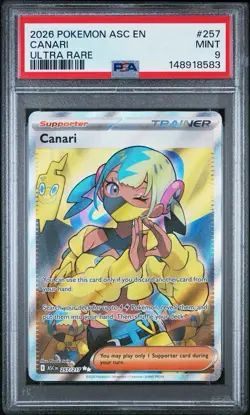 2026 Pokemon Ascended Heroes EN 257 Canari Ultra Rare PSA 9 - Image 1