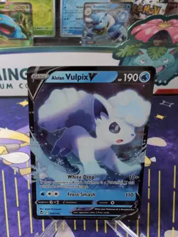 Alolan Vulpix V 033/195 Holo V Rare Silver Tempest Pokemon NM - Image 1