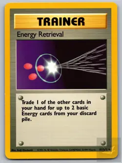 Energy Retrieval 81/102 Uncommon Base Set Unlimited Pokemon Near Mint - Image 1
