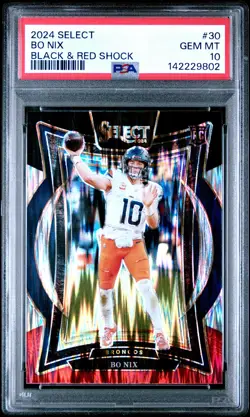 2024 PANINI SELECT BLACK & RED SHOCK #30 BO NIX PSA 10 - Image 1