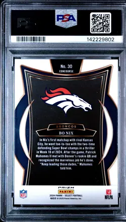 2024 PANINI SELECT BLACK & RED SHOCK #30 BO NIX PSA 10 - Image 2