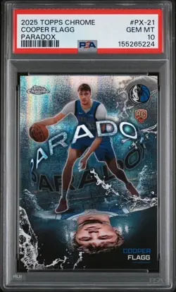 Psa 10 2025-26 Topps Chrome Paradox Cooper Flagg #PX-21 (RC) Gem Mint Dallas ssp - Image 1