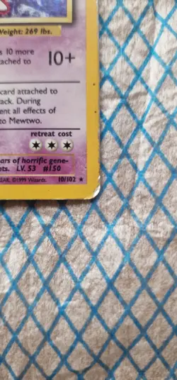 Mewtwo 10/102 Base Set Holo Rare Unlimited Moderately Played Pokemon TCG 1999 - Image 3