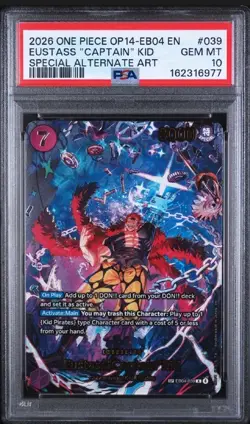 2026 Bandai One Piece CCG Eustass "Captain" Kid SP Alt Art Holo PSA 10 - Image 1