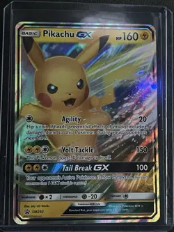 Pikachu GX SM232 Sun & Moon Black Star Promo Holo Pokemon Card NM • - Image 1