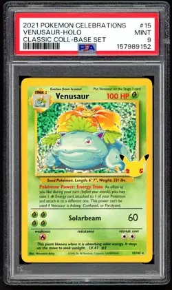 Pokemon Card - PSA 9 Venusaur 15/102 - Classic Collection 25th Anniversary MINT - Image 1