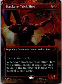 Hawkeye, Trick Shot (Borderless) 506 Commander: Marvel Super Heroes Foil NM - Image 1