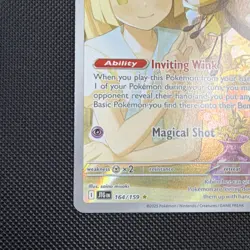 Pokemon TCG Lillie's Ribombee Illustration Rare Holo Full Art 164/159 English - Image 4