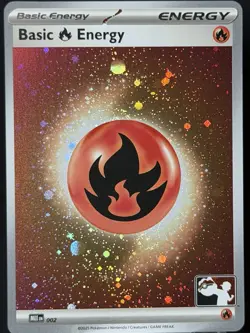 DOUBLE SWIRL 🌀 Play! Pokemon Stamped Promo Fire Energy Cosmo Holo - NM #2 - Image 3